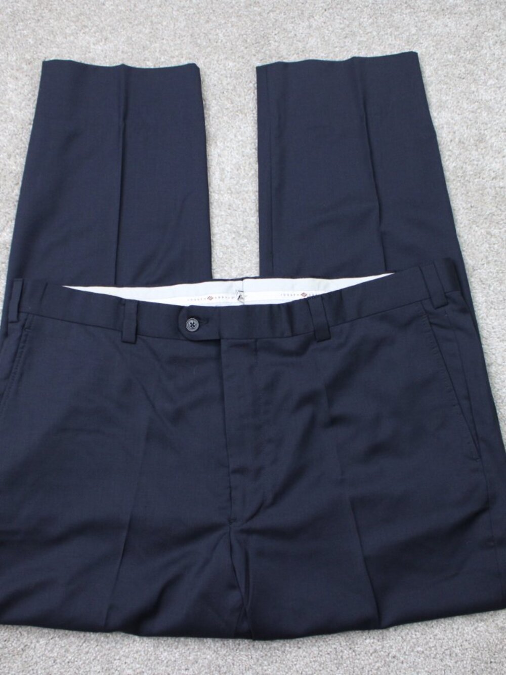 Joseph Abboud Pants Mens 40x30 Blue Marzotto Super 120s Wool Poly/Viscose Lined
